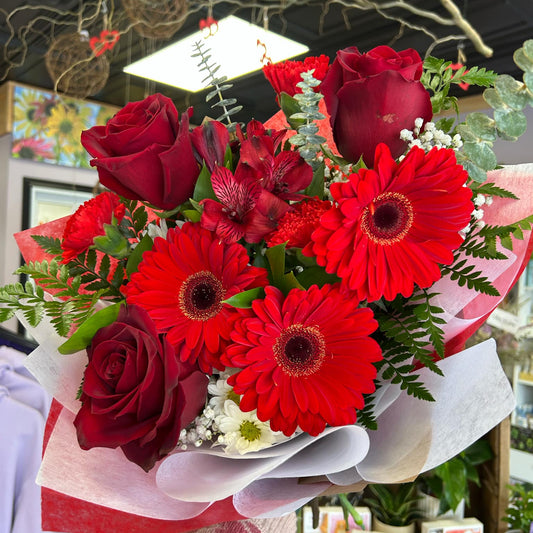 Valentines Mixed Hand-Tied Bouquet